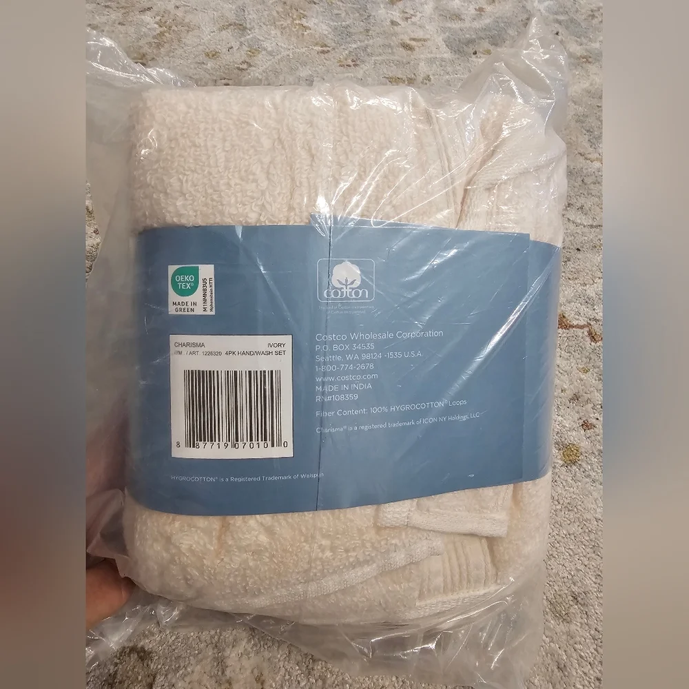 Charisma 4-Piece Luxury Towel Set in Ivory